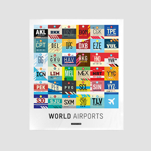 Worldwide Airports - Poster airportag.myshopify.com