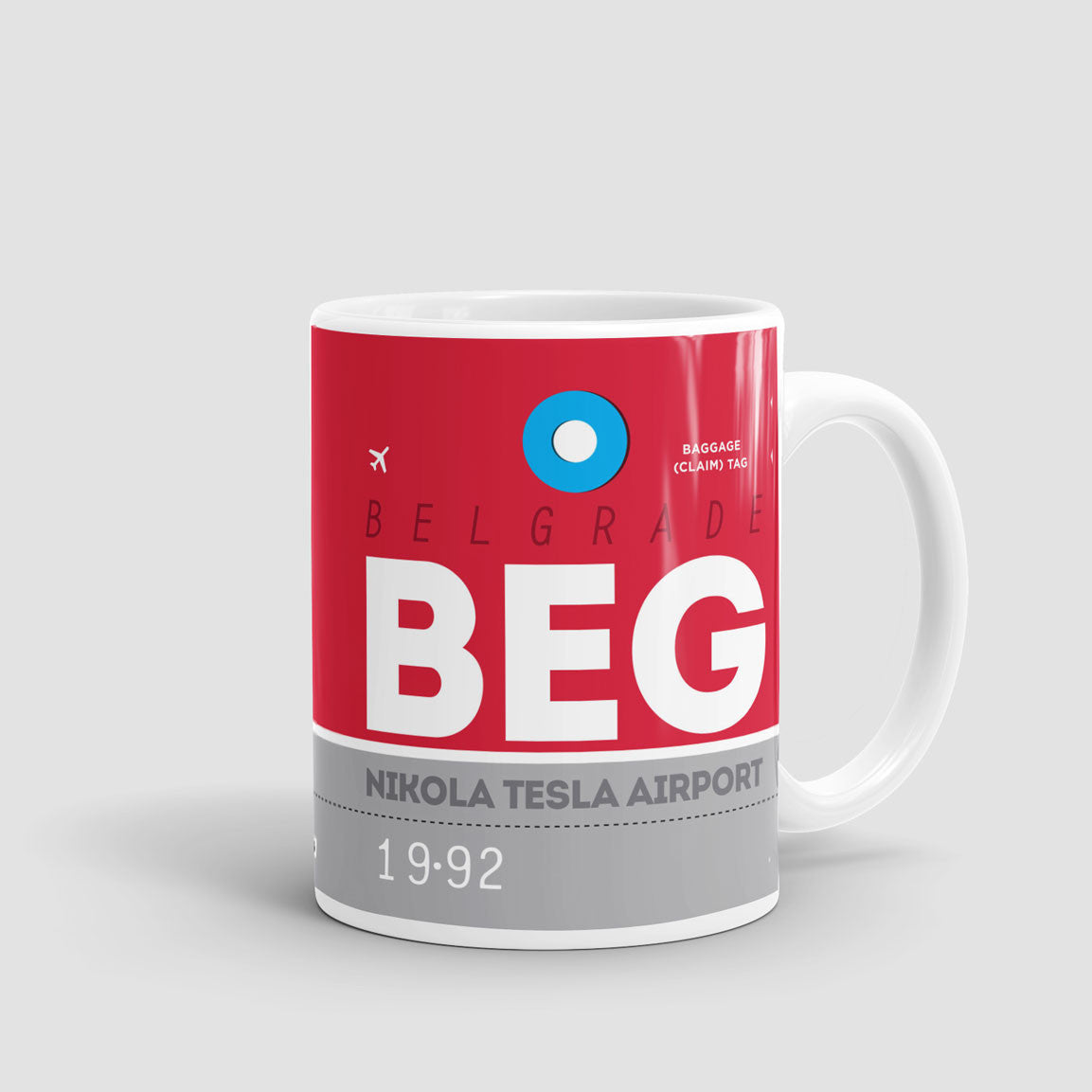 Coffee Mug - BEG - Nikola Tesla Airport - Belgrade, Serbia - IATA code BEG