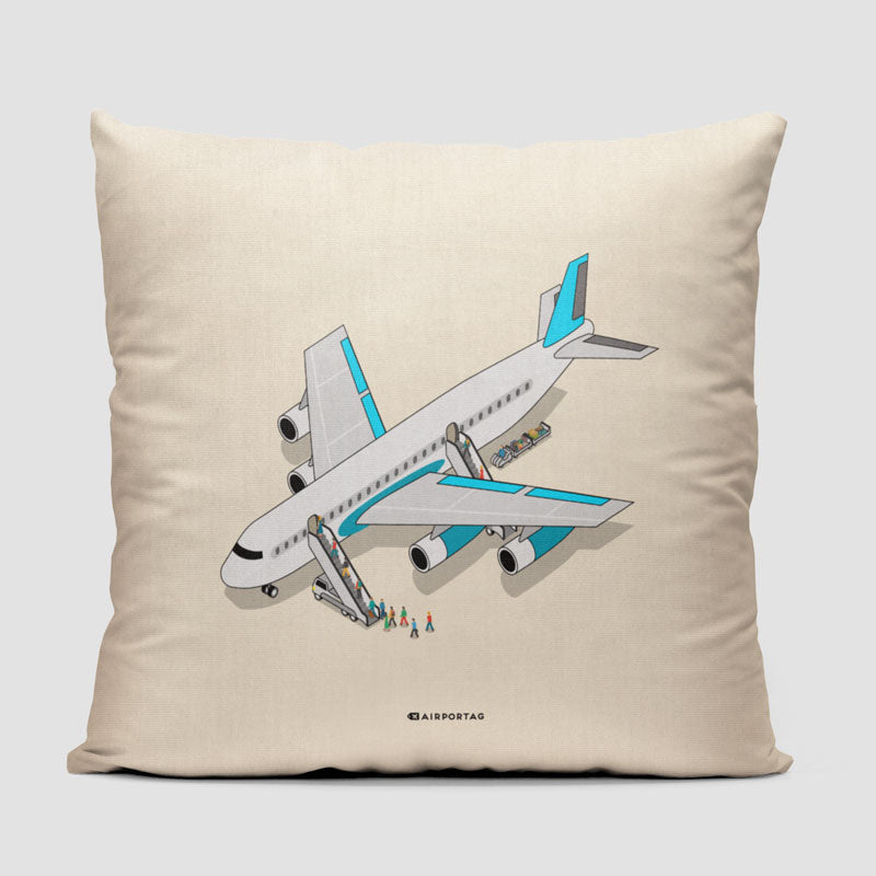 Boarding Plane Isometric - Throw Pillow