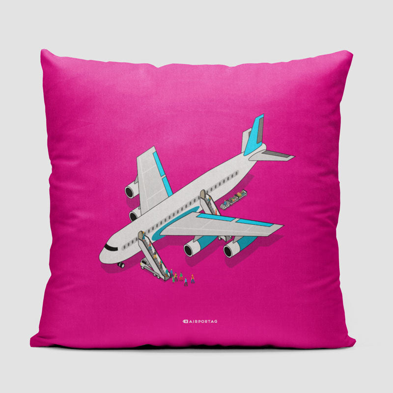 Boarding Plane Isometric - Throw Pillow