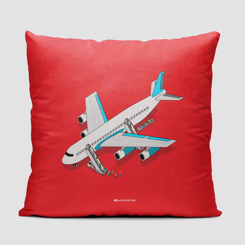 Boarding Plane Isometric - Throw Pillow