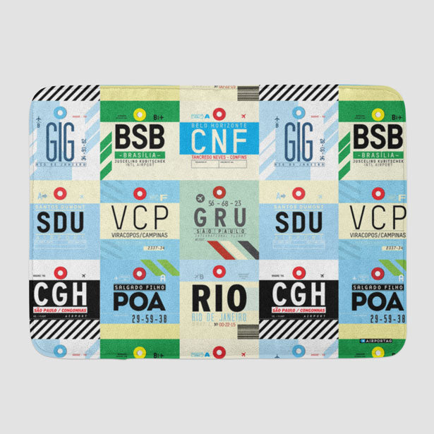 Brazilian Airports - Bath Mat - Airportag