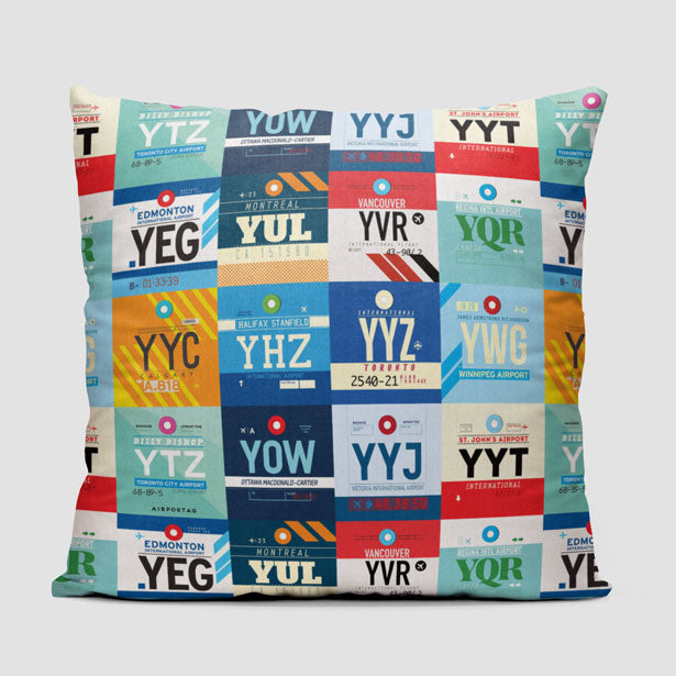 Canadian Airports - Throw Pillow - Airportag