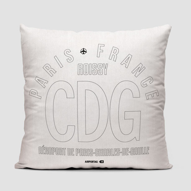 CDG Letters - Throw Pillow - Airportag