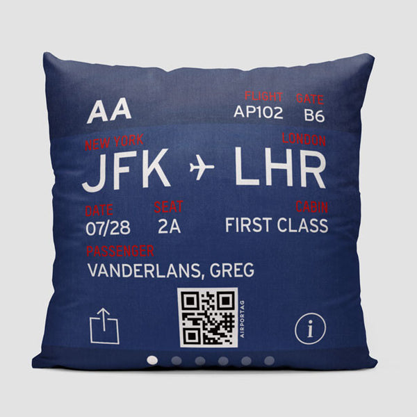 Digital Boarding Pass Throw Pillow Create Your Own