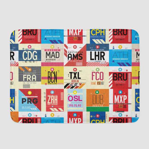European Airports - Bath Mat - Airportag