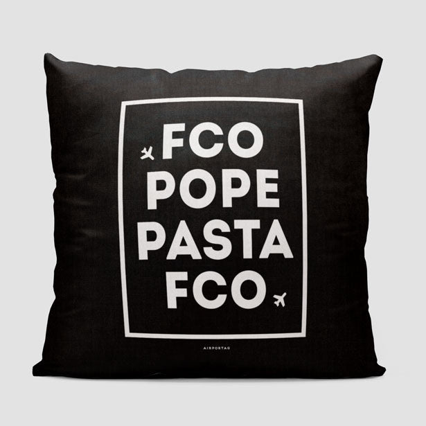 FCO - Pope / Pasta - Throw Pillow - Airportag