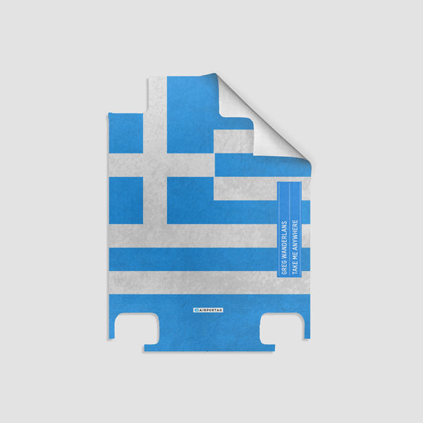 Greek Flag - Luggage airportag.myshopify.com