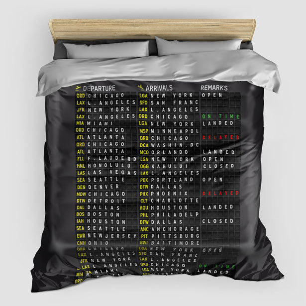 US Flight Board - Duvet Cover - Airportag