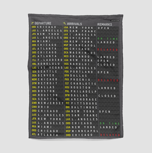 US Flight Board - Blanket - Airportag