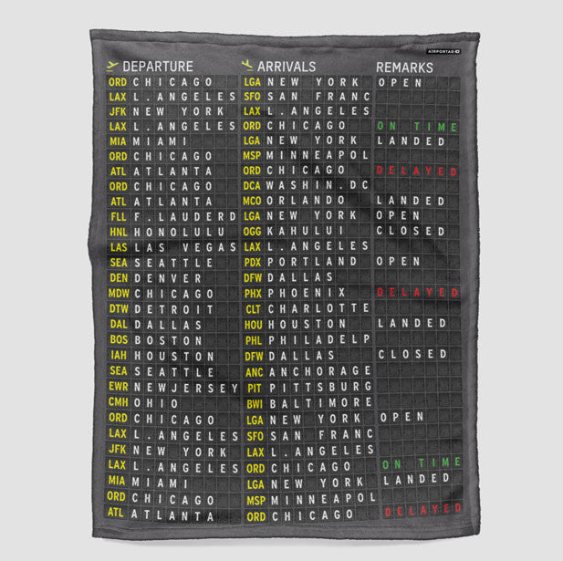 US Flight Board - Blanket - Airportag