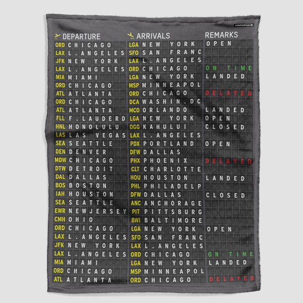 US Flight Board - Blanket - Airportag