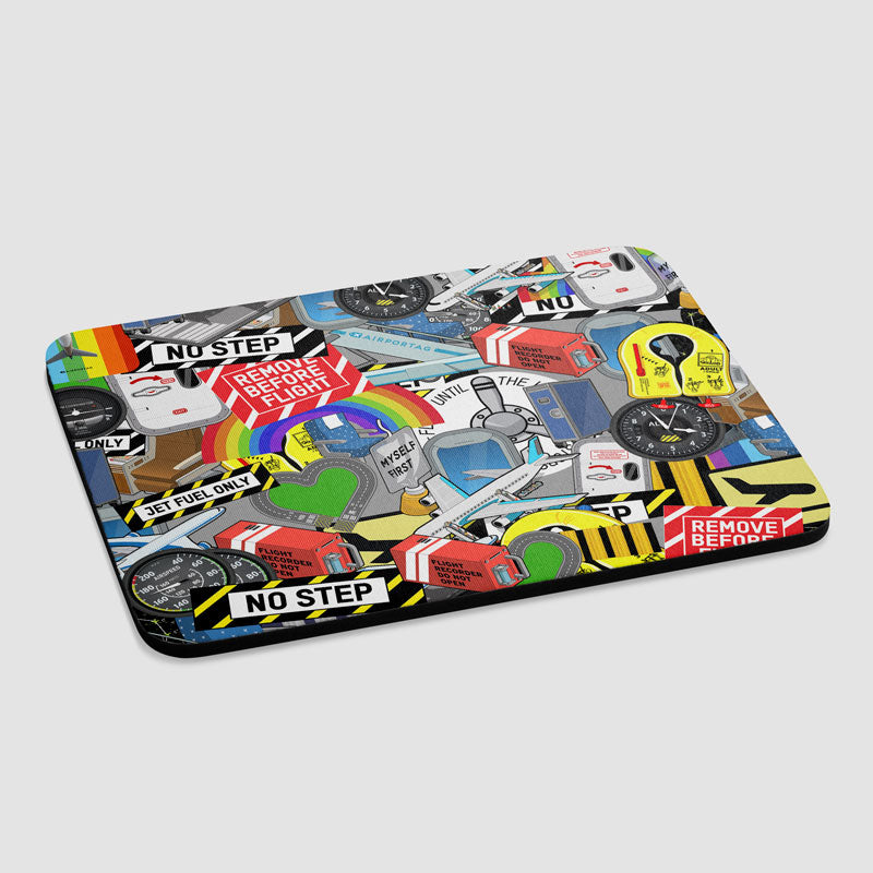 Modèle d’autocollants de vol - Tapis de souris