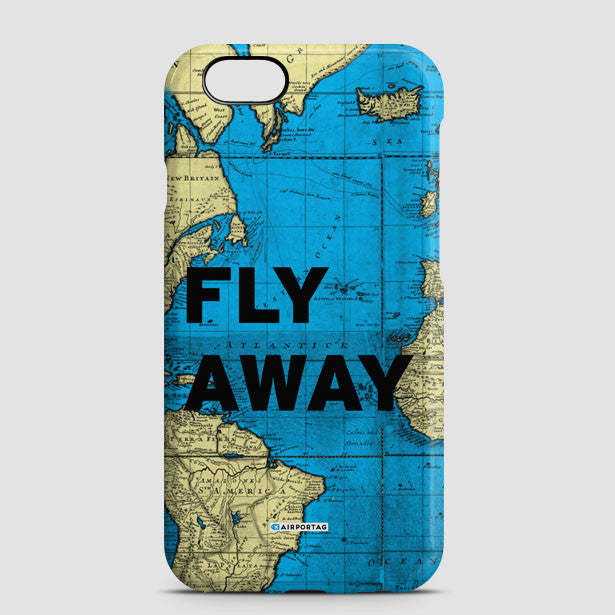 Fly Away - World Map - Phone Case - Airportag