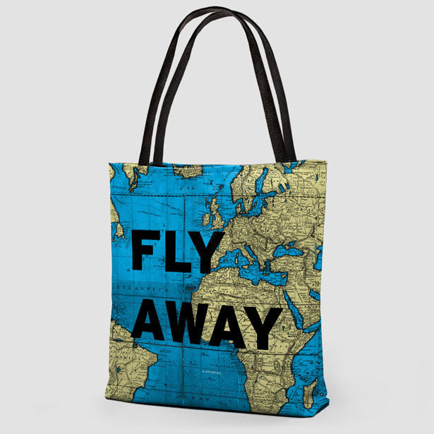 Fly Away - World Map - Tote Bag - Airportag