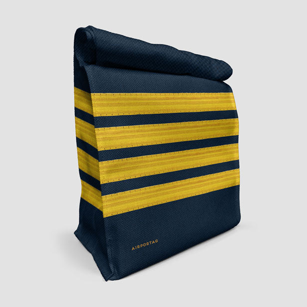 Navy Pilot Stripes - Lunch Bag airportag.myshopify.com