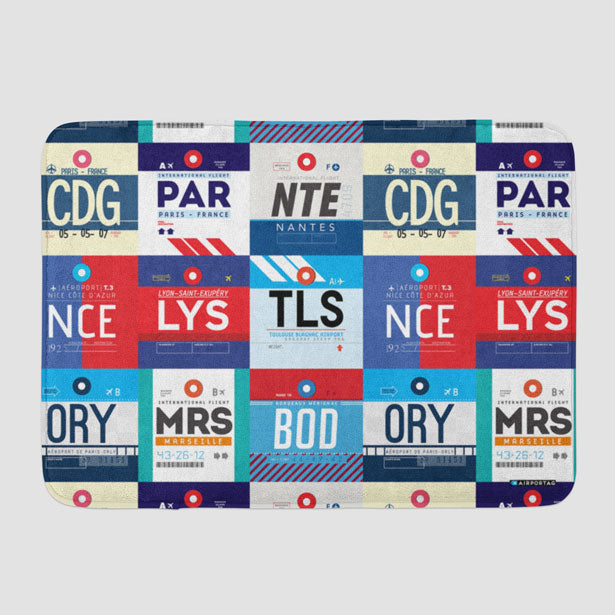 French Airports - Bath Mat - Airportag