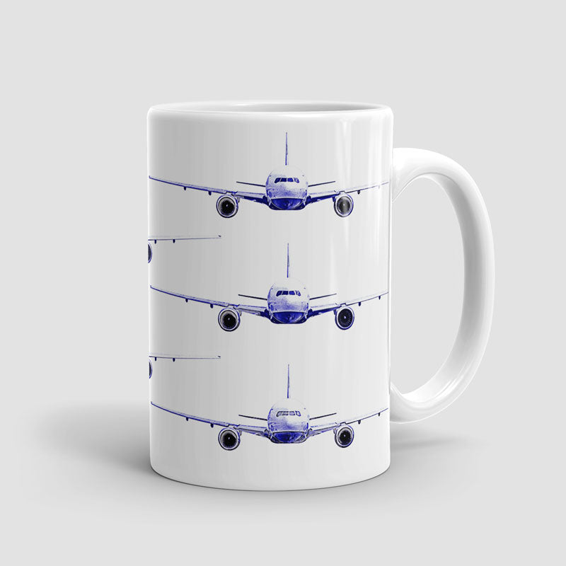 Front Planes Blue-and-White - Mug