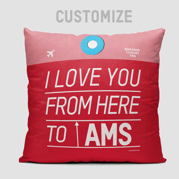 I Love You From Here To - Throw Pillow - Airportag