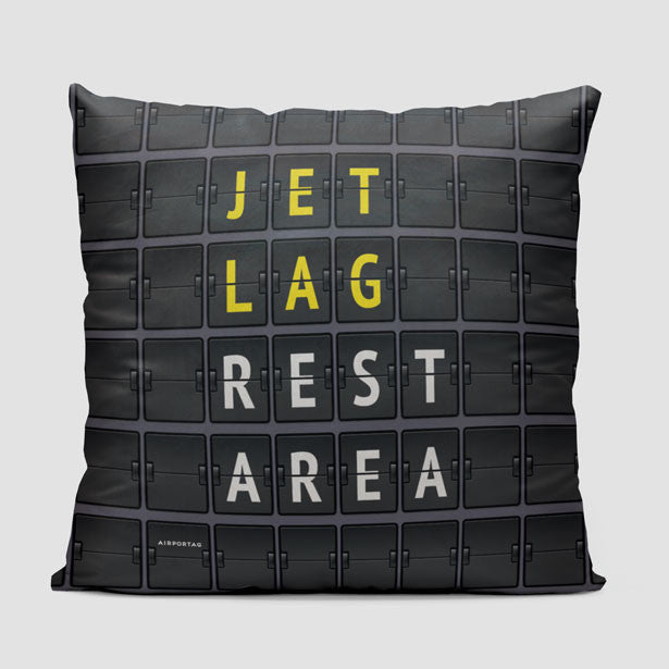 Jet Lag Rest Area - Throw Pillow - Airportag
