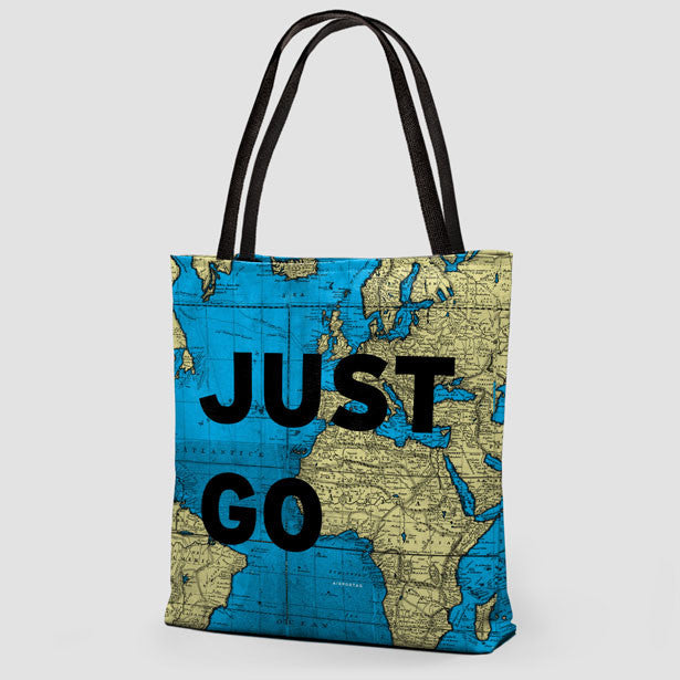Just Go - World Map - Tote Bag - Airportag