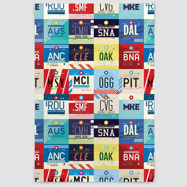 L Airports USA - Poster airportag.myshopify.com