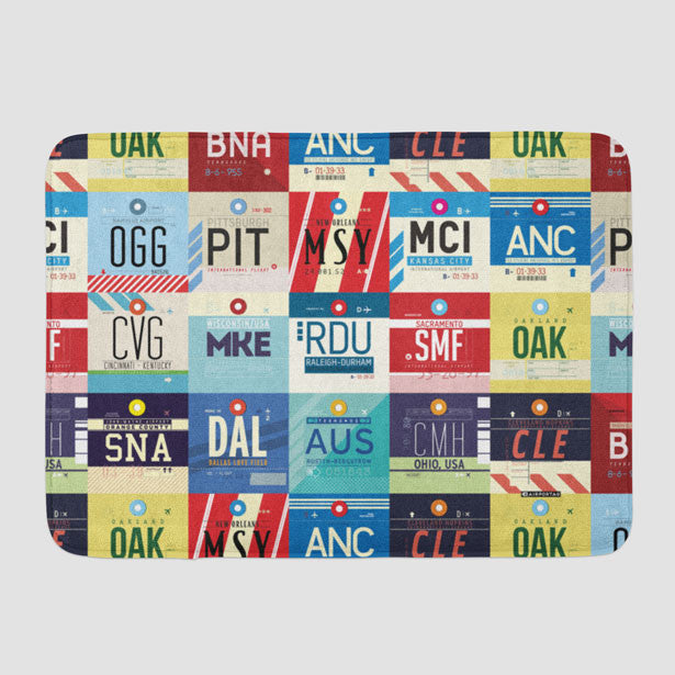 L Airports USA - Bath Mat - Airportag