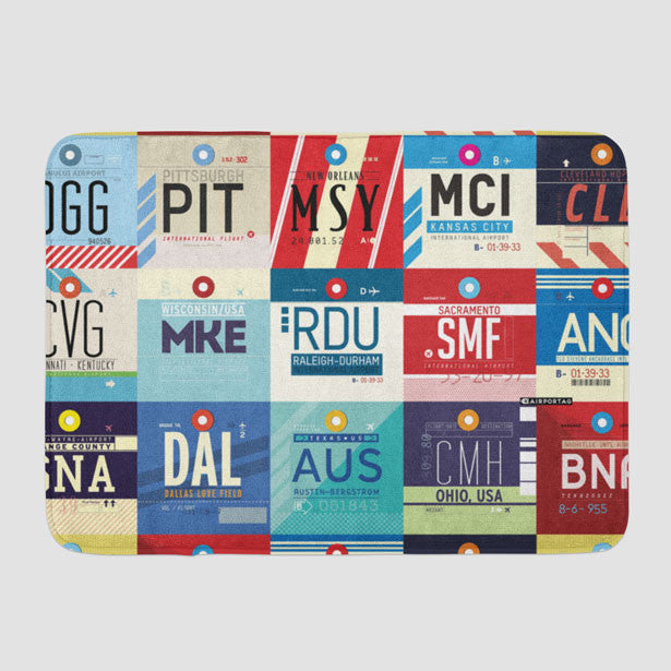 L Airports USA - Bath Mat - Airportag