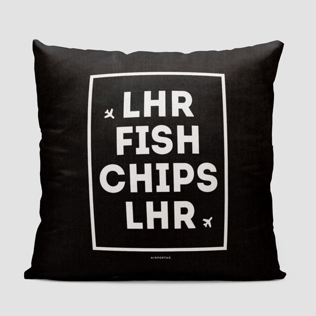 LHR - Fish / Chips - Throw Pillow - Airportag
