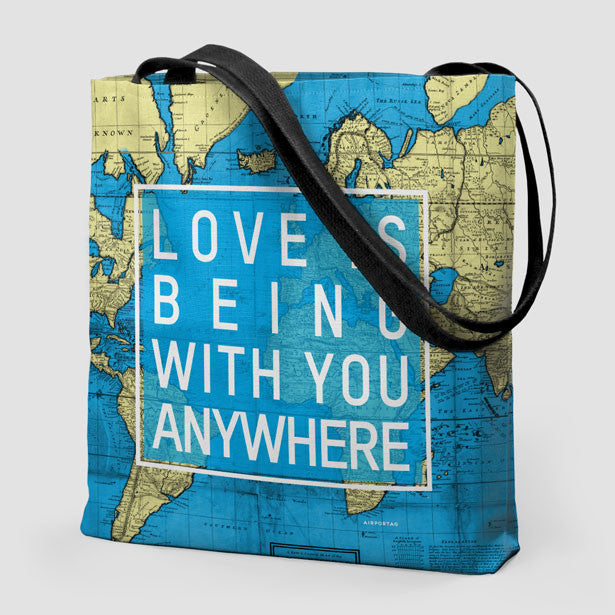 Love is Being - World Map - Tote Bag - Airportag