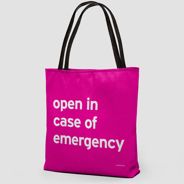 Open In Case Of Emergency - Tote Bag airportag.myshopify.com