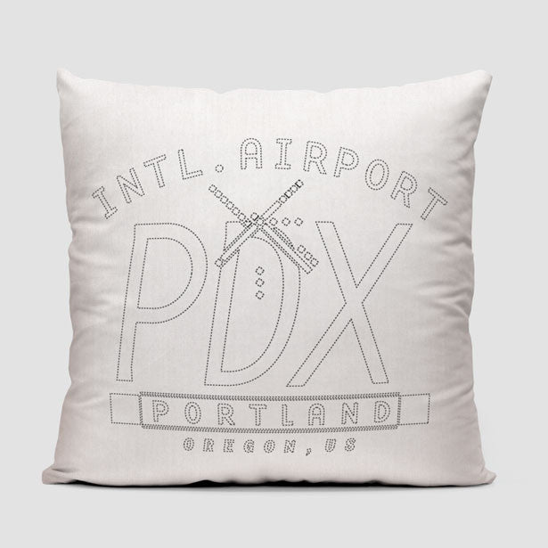 PDX Letters - Throw Pillow - Airportag