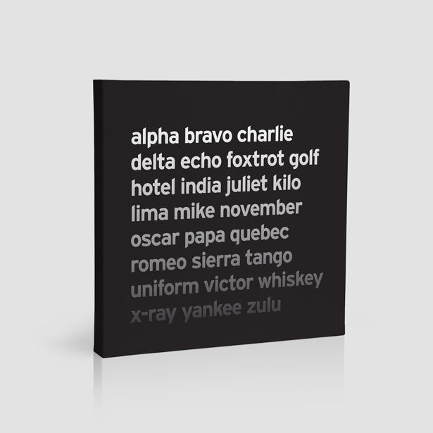 NATO Phonetic Alphabet - Canvas airportag.myshopify.com