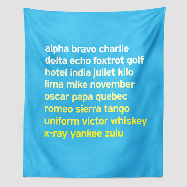 NATO Phonetic Alphabet - Wall Tapestry airportag.myshopify.com