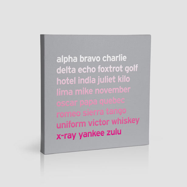 NATO Phonetic Alphabet - Canvas airportag.myshopify.com