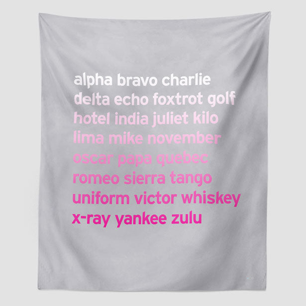 NATO Phonetic Alphabet - Wall Tapestry airportag.myshopify.com