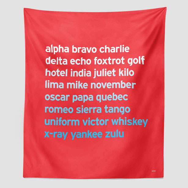 NATO Phonetic Alphabet - Wall Tapestry airportag.myshopify.com