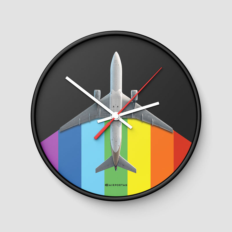 Plane Air Rainbow - Wall Clock