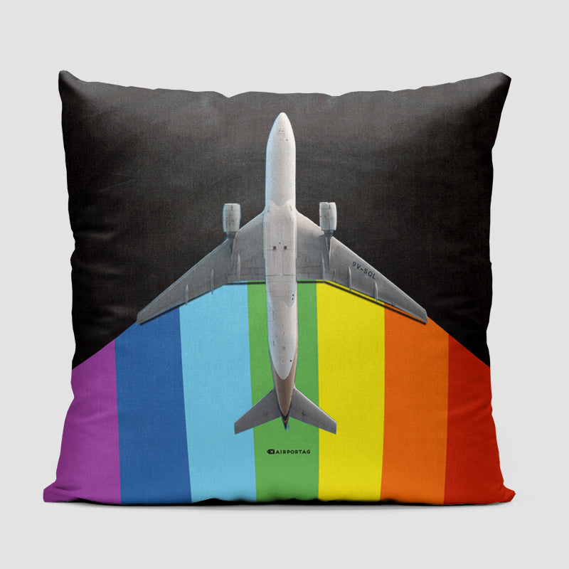Plane Air Rainbow - Throw Pillow