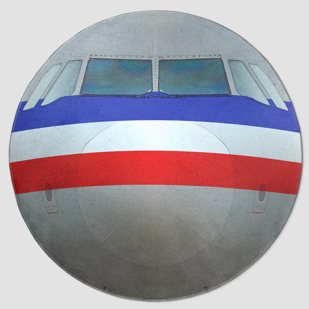 AA Airplane - Round Rug airportag.myshopify.com