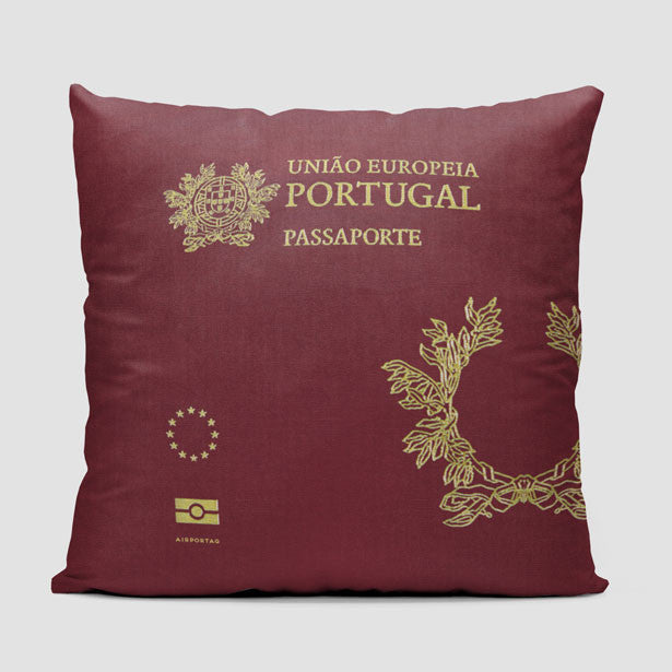 Portugal - Passport Throw Pillow - Airportag