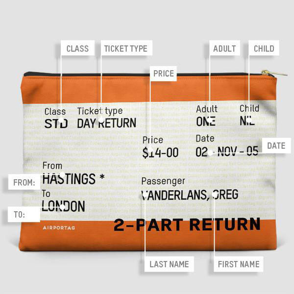 Train Ticket - UK - Pouch Bag - Airportag