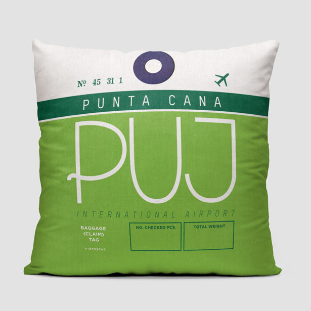 PUJ - Throw Pillow - Airportag