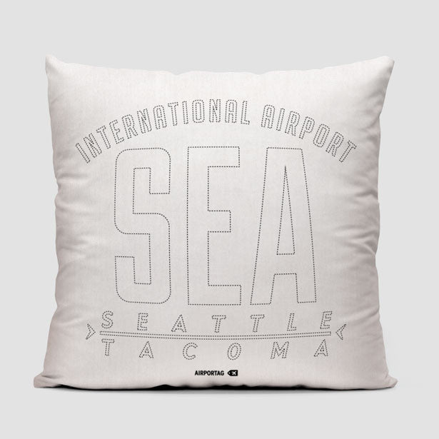 SEA Letters - Throw Pillow - Airportag