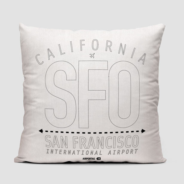 SFO Letters - Throw Pillow - Airportag