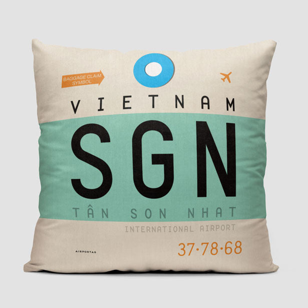 SGN - Throw Pillow - Airportag