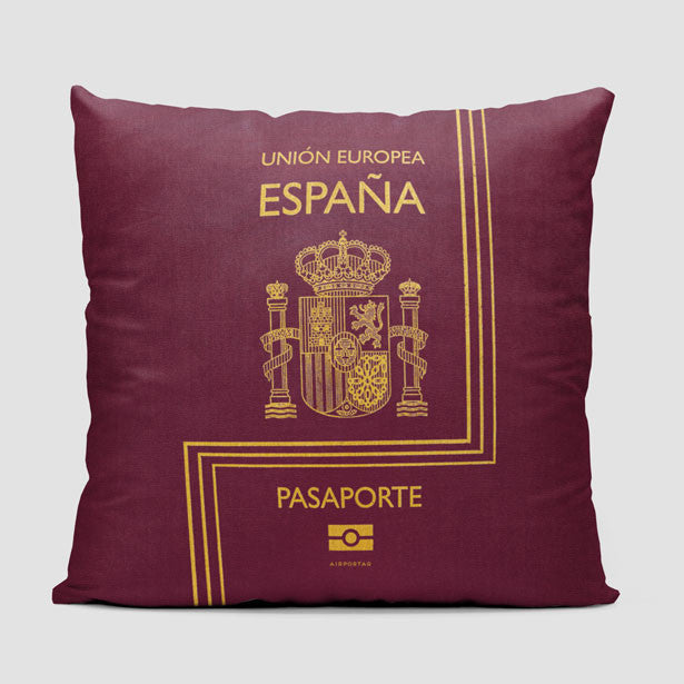 Spain - Passport Throw Pillow - Airportag