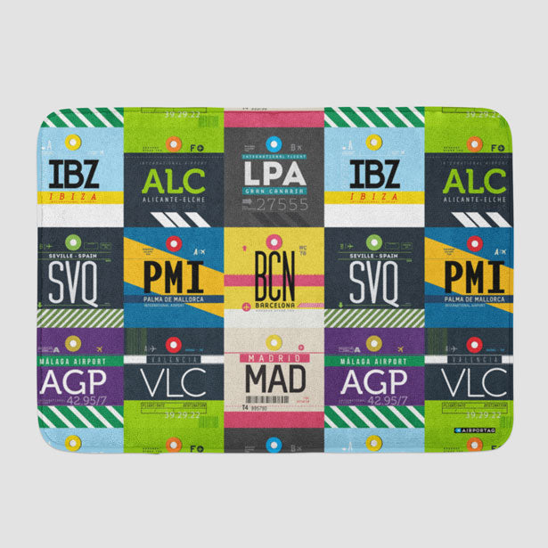 Spanish Airports - Bath Mat - Airportag