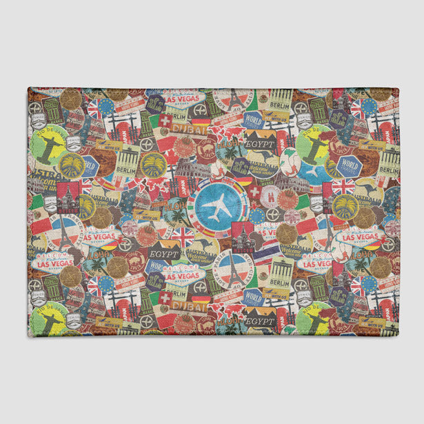 Travel Stickers - Rectangular Rug airportag.myshopify.com