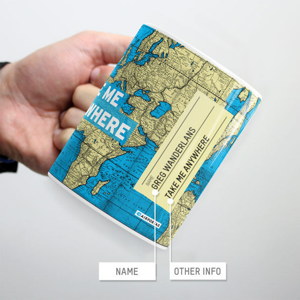 Take Me - World Map - Mug - Airportag